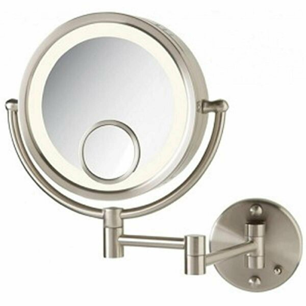 Ricki&Aposs Rugs 8.5 in.- 7X-1X-15X Halo Lighted Wall Mirror- Nickel Finish RI2850290